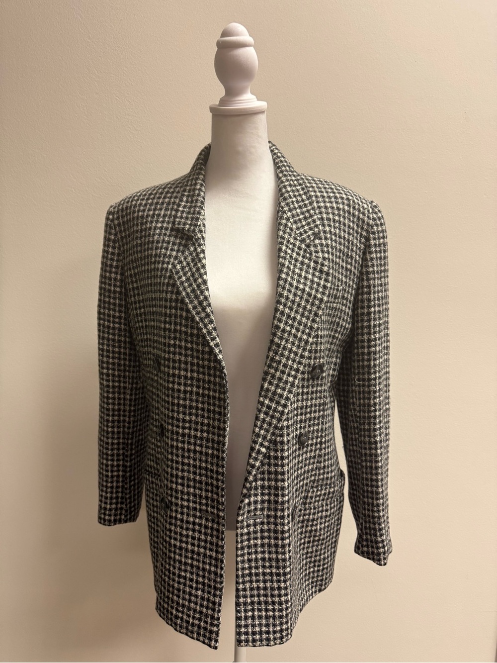 Liz Claiborne Wool Black and White Tweed Blazer